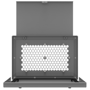 CAP-ENV-DC Series infrared inspection window by IRISS with reinforced, environmentally sealed slide-down door design.