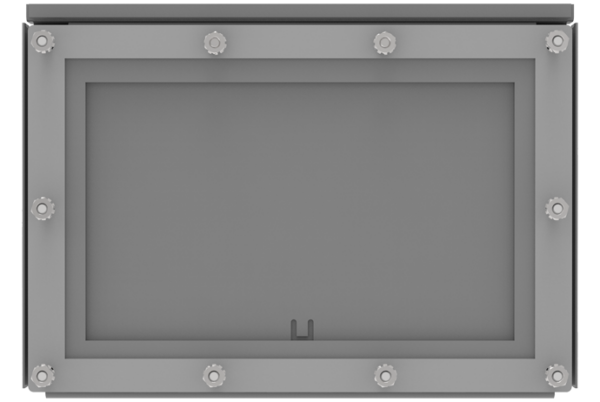 Interior view of CAP-ENV-12-DC infrared window showcasing large, visually clear IR transmissive area.