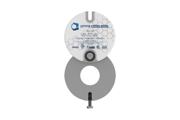 VP-12-IR Series infrared inspection window by IRISS for compact electrical maintenance.