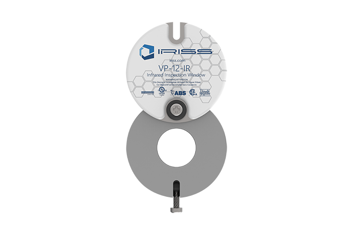 VP-12-IR Series infrared inspection window by IRISS for compact electrical maintenance.